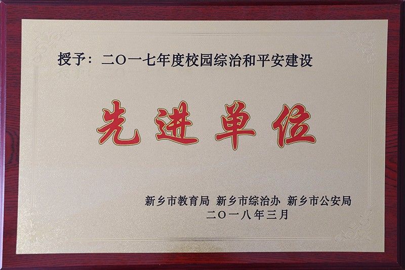 2017年度校园综治和平安建设先进单位